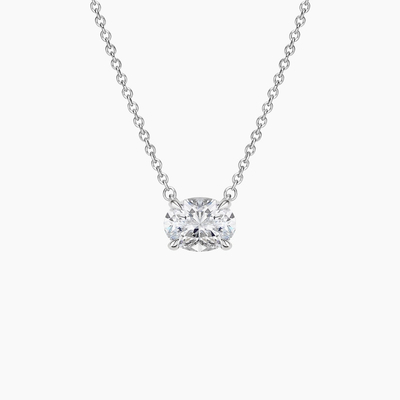 Oval Cut 5A White Cubic Zirconia Shiny Gemstone Pendant Necklaces for Women Classic Jewelry