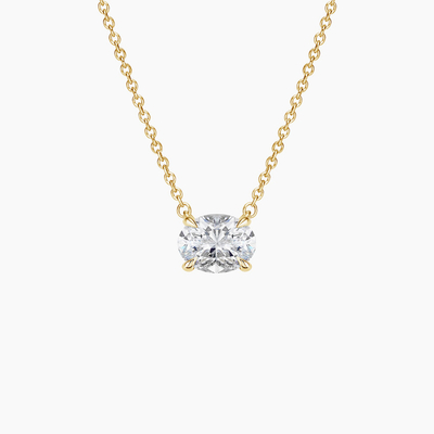 Oval Cut 5A White Cubic Zirconia Shiny Gemstone Pendant Necklaces for Women Classic Jewelry