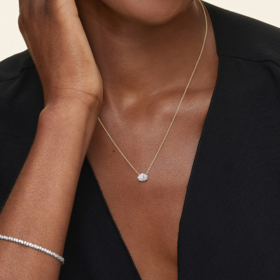 Oval Cut 5A White Cubic Zirconia Shiny Gemstone Pendant Necklaces for Women Classic Jewelry