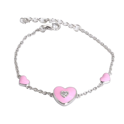 Wedding Occasion Pink Heart Stud Earrings for Necklace Jewelry Sets