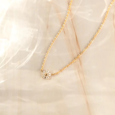 925 Sterling Silver Flower Necklace Exquisite Trendy Rhodium Plated For Engagement Wedding Party Perfect Gift For Girlfriends