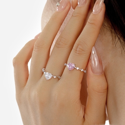 Brass/Copper/925 Sterling Silver Heart Ring For Girl Women Jewelry Accessories