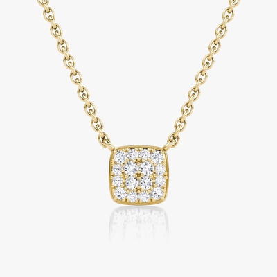 18K Gold Plated 925 Sterling Silver Square Cubic Zirconia Pendant Necklace