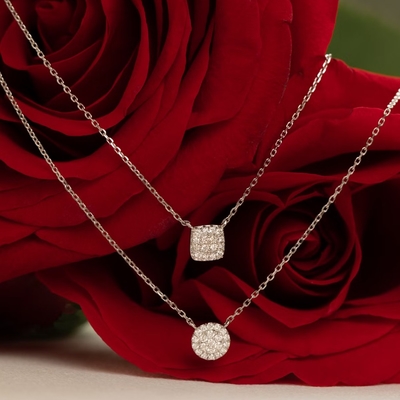 18K Gold Plated 925 Sterling Silver Square Cubic Zirconia Pendant Necklace