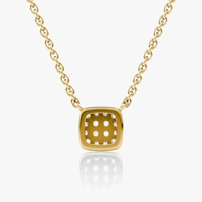 18K Gold Plated 925 Sterling Silver Square Cubic Zirconia Pendant Necklace