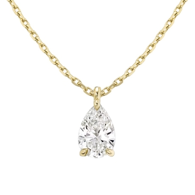 925 Sterling Silver Pear Cut Zircon Pendant Necklace for Women