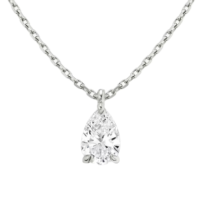 925 Sterling Silver Pear Cut Zircon Pendant Necklace for Women