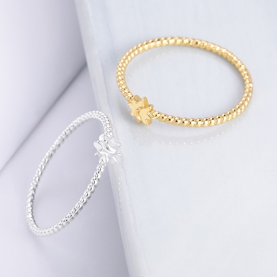 925 Sterling Silver Moon Sun Ring 18K Gold Plated Unisex Jewelry