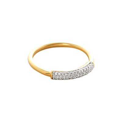 925 Sterling Silver 18K Gold Plated CZ Stacking Ring for Women