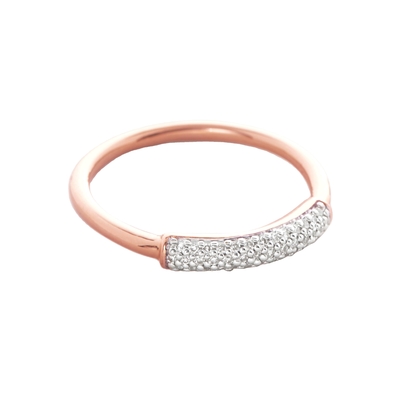 925 Sterling Silver 18K Gold Plated CZ Stacking Ring for Women