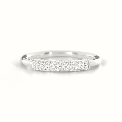 925 Sterling Silver 18K Gold Plated CZ Stacking Ring for Women