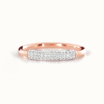 925 Sterling Silver 18K Gold Plated CZ Stacking Ring for Women