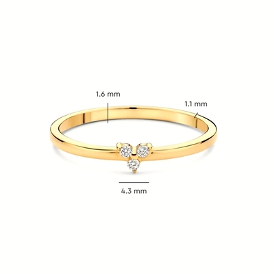 925 Sterling Silver Gold Plated CZ Lotus Ring for Women