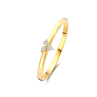 925 Sterling Silver Gold Plated CZ Lotus Ring for Women