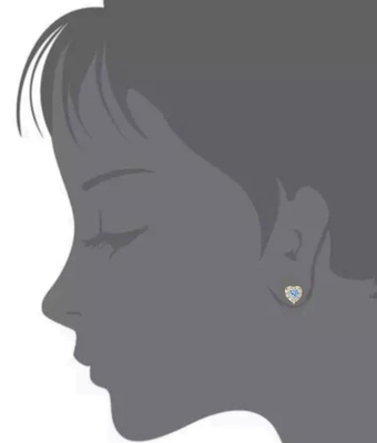 925 Sterling Silver 14K Gold Plated Heart CZ Baby Stud Earrings