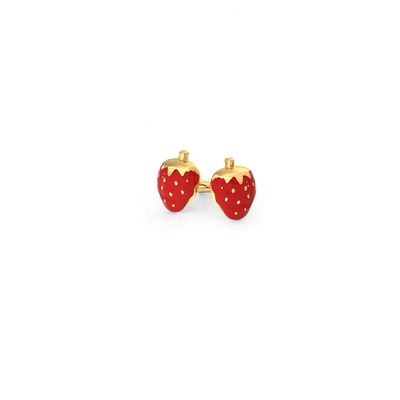 925 Sterling Silver Strawberry Stud Earrings for Children 92.5% Purity