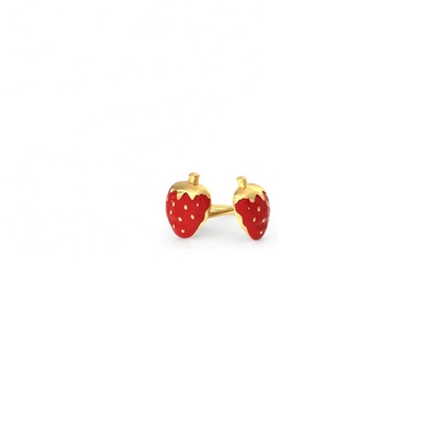 925 Sterling Silver Strawberry Stud Earrings for Children 92.5% Purity
