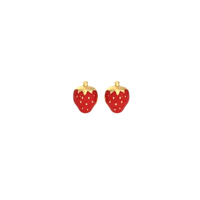 925 Sterling Silver Strawberry Stud Earrings for Children 92.5% Purity