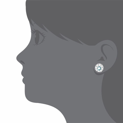 925 Silver Flower Stud Earrings with CZ for Children 30PRS MOQ