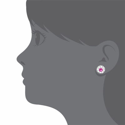 925 Silver Flower Stud Earrings with CZ for Children 30PRS MOQ