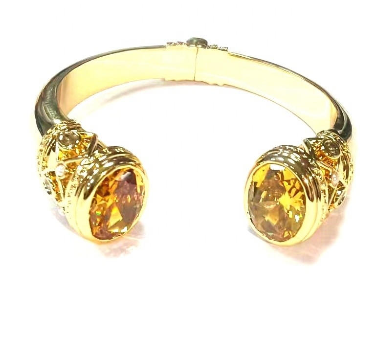 CZ Stone Bracelet 18K Gold Tennis Bracelet Cubic Zirconia ECO Copper And Brass Bangle