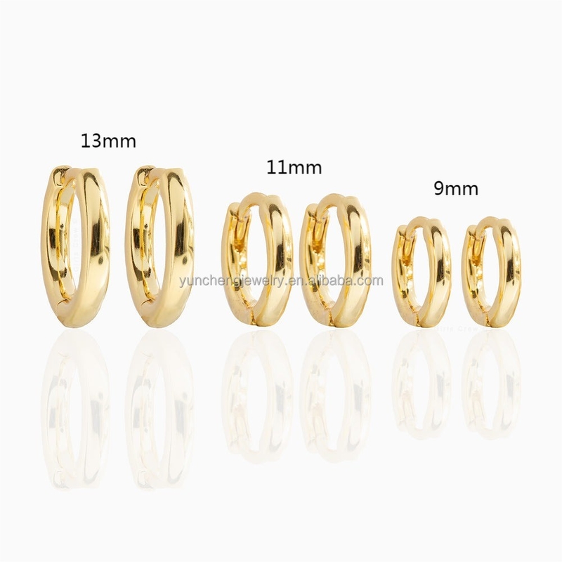 Silver Fine Jewelry Minimalist 18K Gold 9MM 11MM 13MM Hoop Set for FedEx DHL UPS TNT EMS Shipping