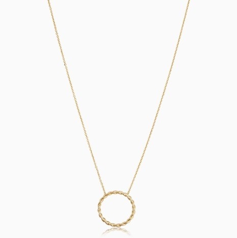 14K Gold Plated 925 Sterling Silver Twist Pendant Necklace with 16 Inch Length Link Chain