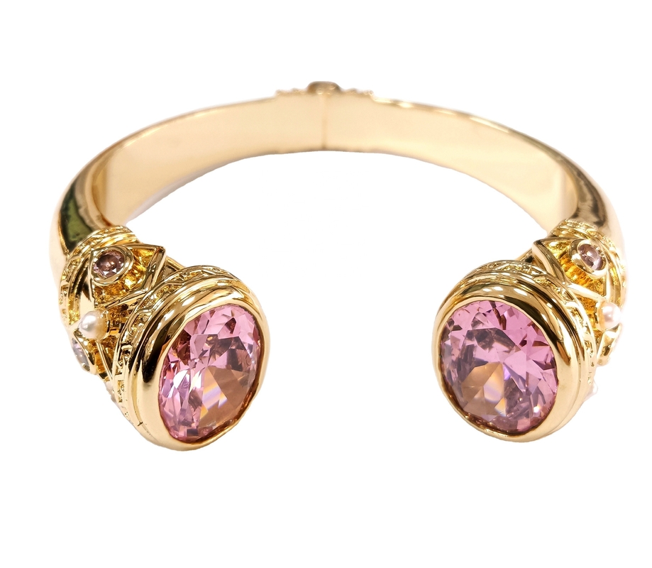 Religious Type Other Silver Jewelry Garnet Stones Brass Bracelet Bangle Plating Cuff