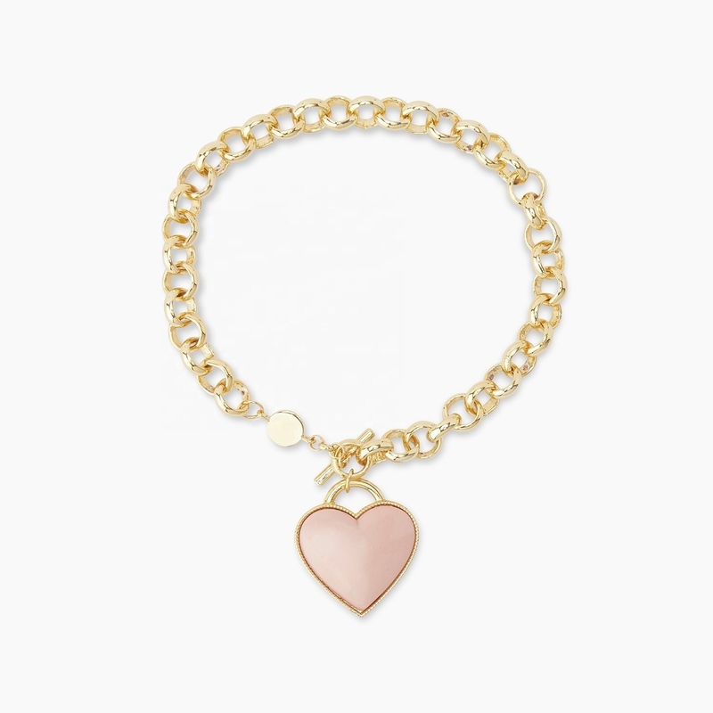 925 Sterling Silver Heart Charm Bracelet in Chic Pink for Girls Delightful Jewelry