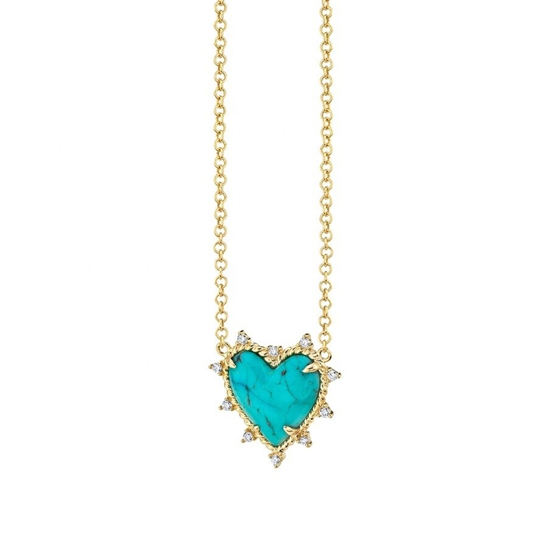 925 Sterling Silver Chain Jewelry Diamond And Turquoise Heart Twist Necklace No Pearl Chain