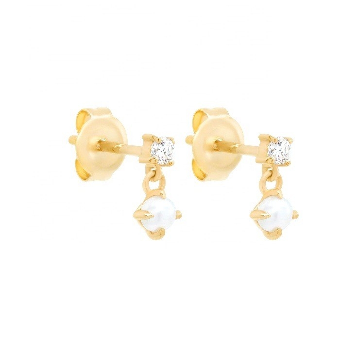 Mother of White Pearls 925 Sterling Silver Drop Women's Handmade Earrings for Girls