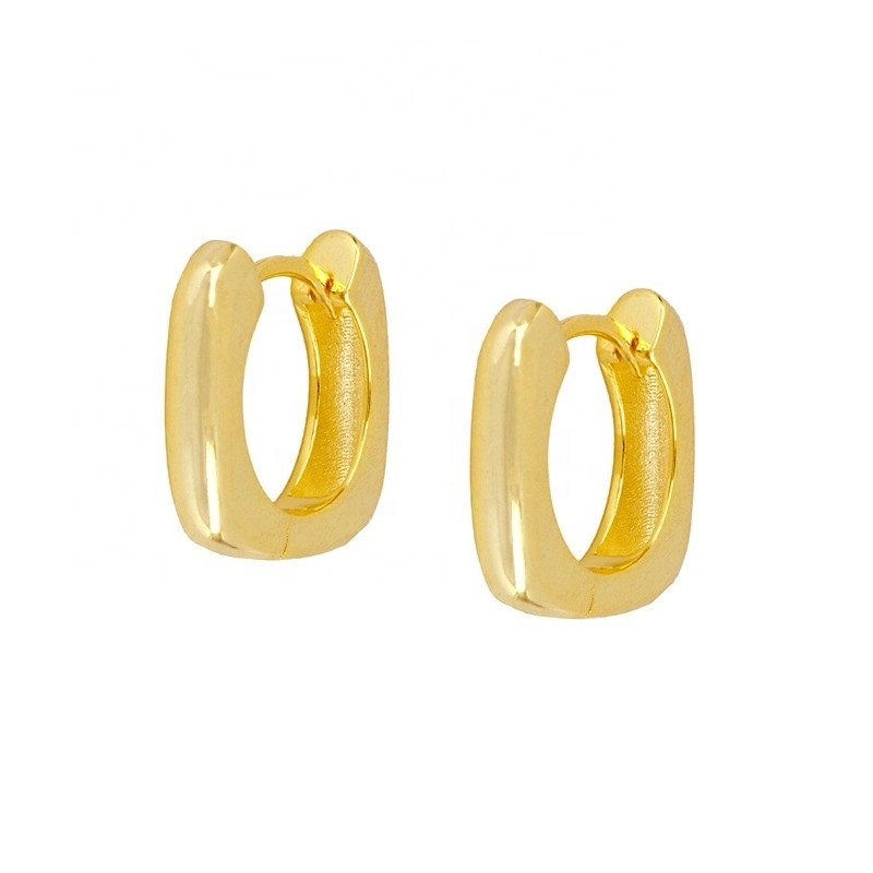 EARRINGS Real 18K Gold Plated Hoop Huggie Sterling Silver 925 Jewelry for Women Girls