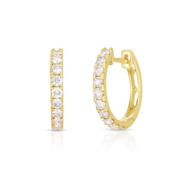 Jewelry Type EARRINGS 18K Gold Plated CZ Sleeper Hoop For Women's 925 Sterling Silver