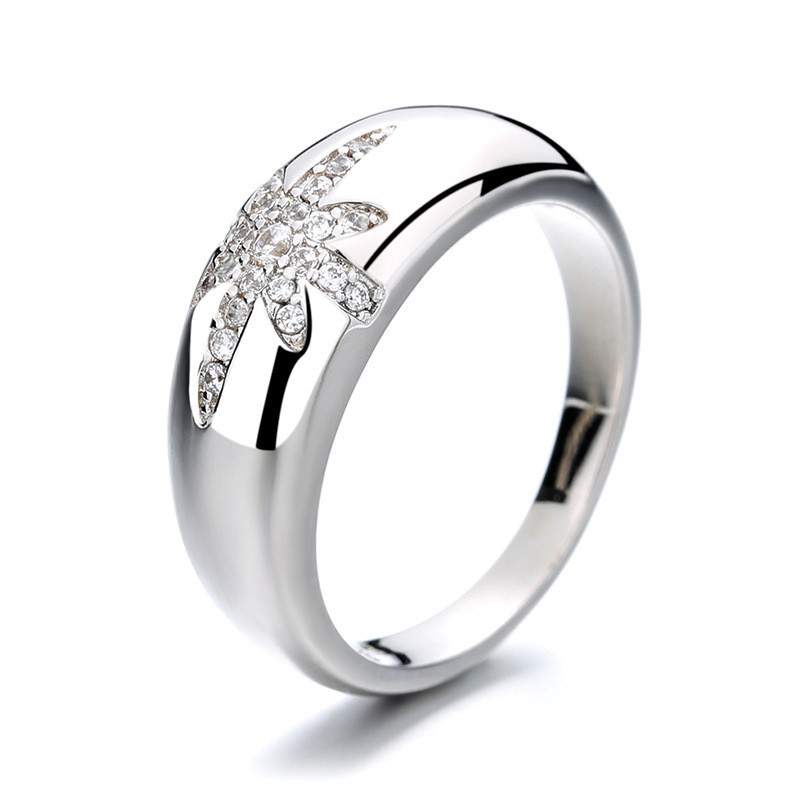 Unisex Alibaba-Online-Shopping Gold Plated Starburst Band Rings in Sterling Silver 925