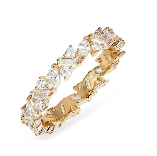 Brazilian Fancy Cut Cubic Zirconia Eternity Ring Set Perfect Gift for Any Occasion