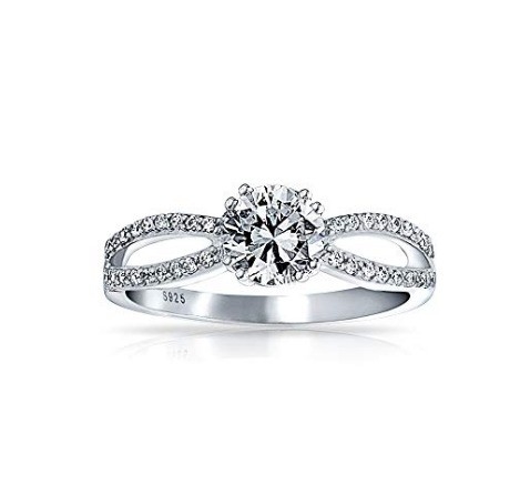 925 Sterling Silver Ring Micron Pave White Gold Plated for Women Wedding Couple Engagement