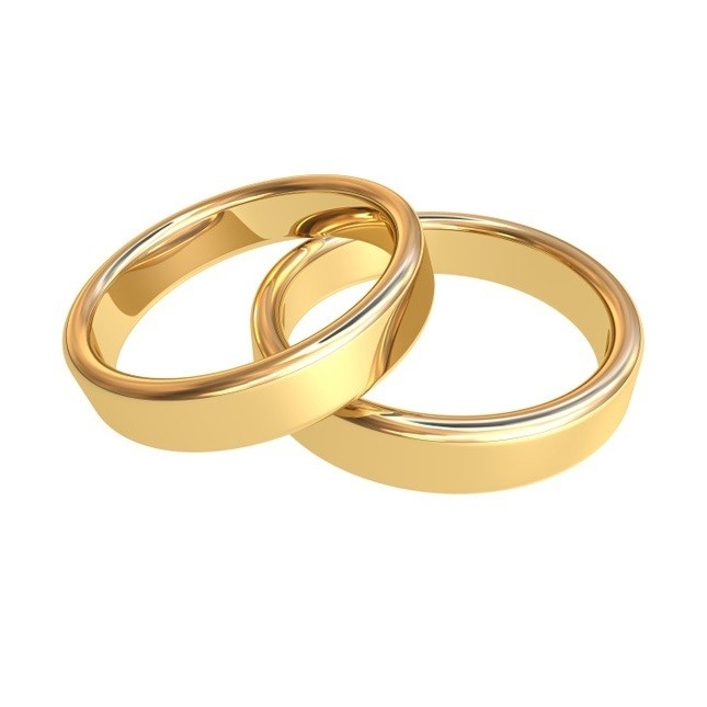 US Size 5 Custom Design Comfort Fit Gold Plated Plain Silver Wedding Rings for No Stone