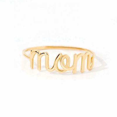 Stainless Steel 18K Gold MOM Stacking Ring For Women Fine Jewelry