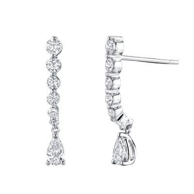 925 Sterling Silver White Pear Drop Cubic Zircon Earrings for Customer Needs