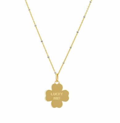 Emerald Enamel Clover Girls Pendant Jewelry Lucky 18K Gold Plated 925 Sterling Silver