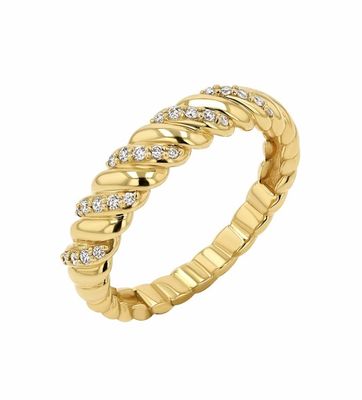 Handmade Twist Classic 925 Sterling Silver Women's Ring Jewelry Plated With 18K Gold