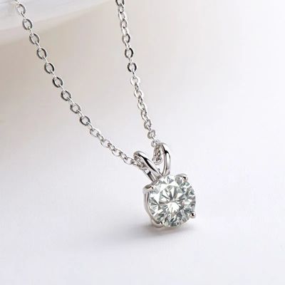 925 Sterling Silver Pendant for Girls 18K Yellow Gold Round Cut Solitaire Stone Gift
