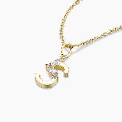 925 Sterling Silver CZ Letter Pendants in Simply 18K Gold Plated for Fashion Jewelry
