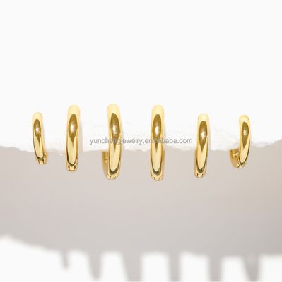 Silver Fine Jewelry Minimalist 18K Gold 9MM 11MM 13MM Hoop Set for FedEx DHL UPS TNT EMS Shipping