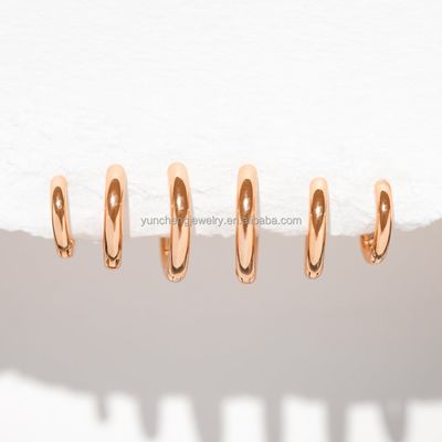 Silver Fine Jewelry Minimalist 18K Gold 9MM 11MM 13MM Hoop Set for FedEx DHL UPS TNT EMS Shipping