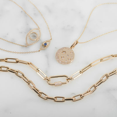 18K Gold Plated Large Paper Clip 925 Sterling Silver Oval Chain Necklace with OEM