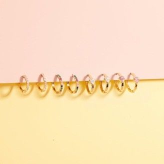 925 Sterling Silver 14k Gold Plated Sparkling Heart Girls Hoop Earrings Perfect For Everyday Wear