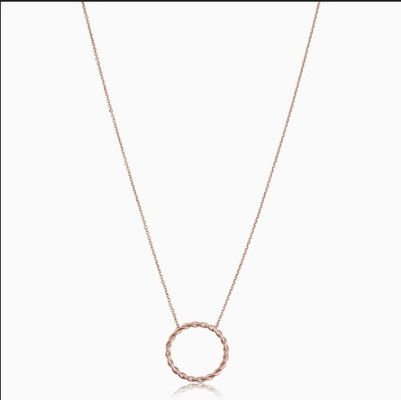 14K Gold Plated 925 Sterling Silver Twist Pendant Necklace with 16 Inch Length Link Chain