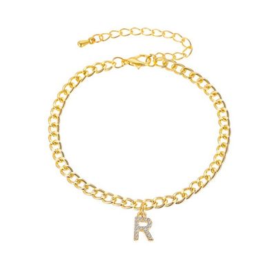 Personalized 18K Gold Plated Fashion Brass Cuban Link Chain Tennis Bracelet for Women