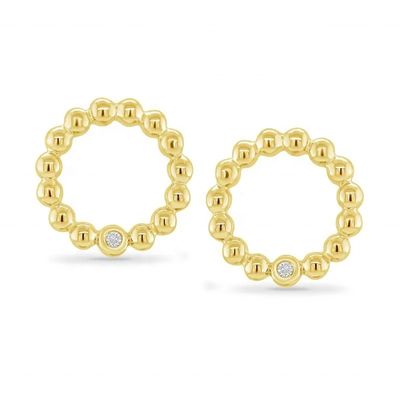 925 Sterling Silver Women's Round Shape Bezel Setting Solitaire Stud Earrings with Custom Size Options